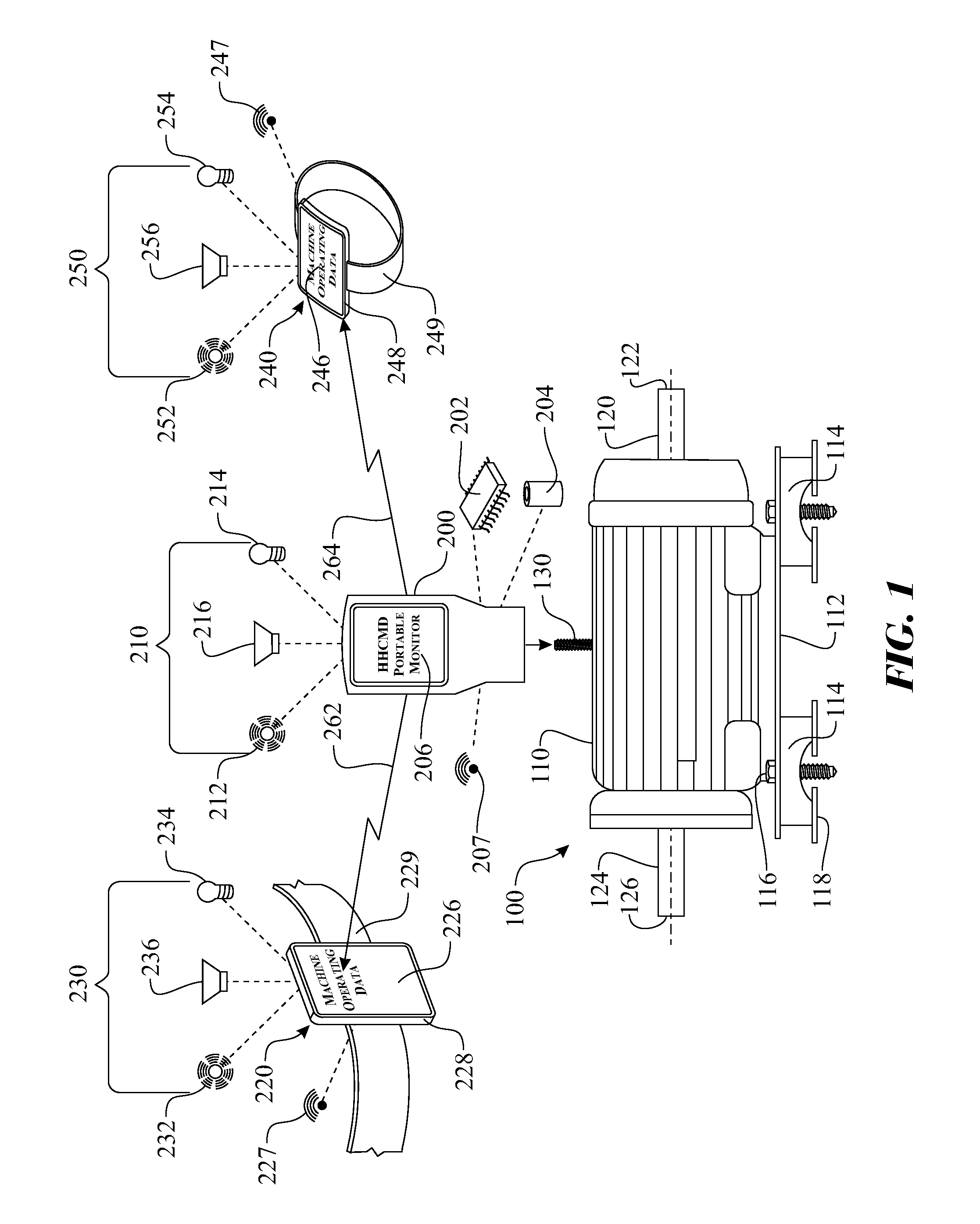 Machine condition measurement system with haptic feedback