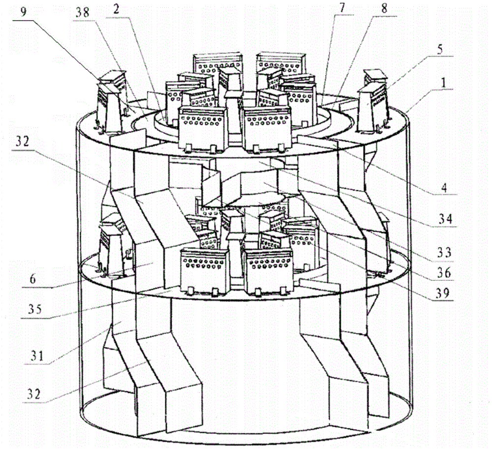 A Thermally Coupled Jet Parallel Flow Tower with Heat Exchange Trays