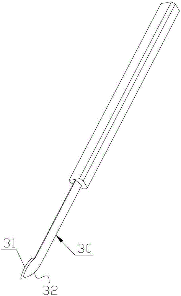 Guiding-type cutting knife assembly and guiding device thereof