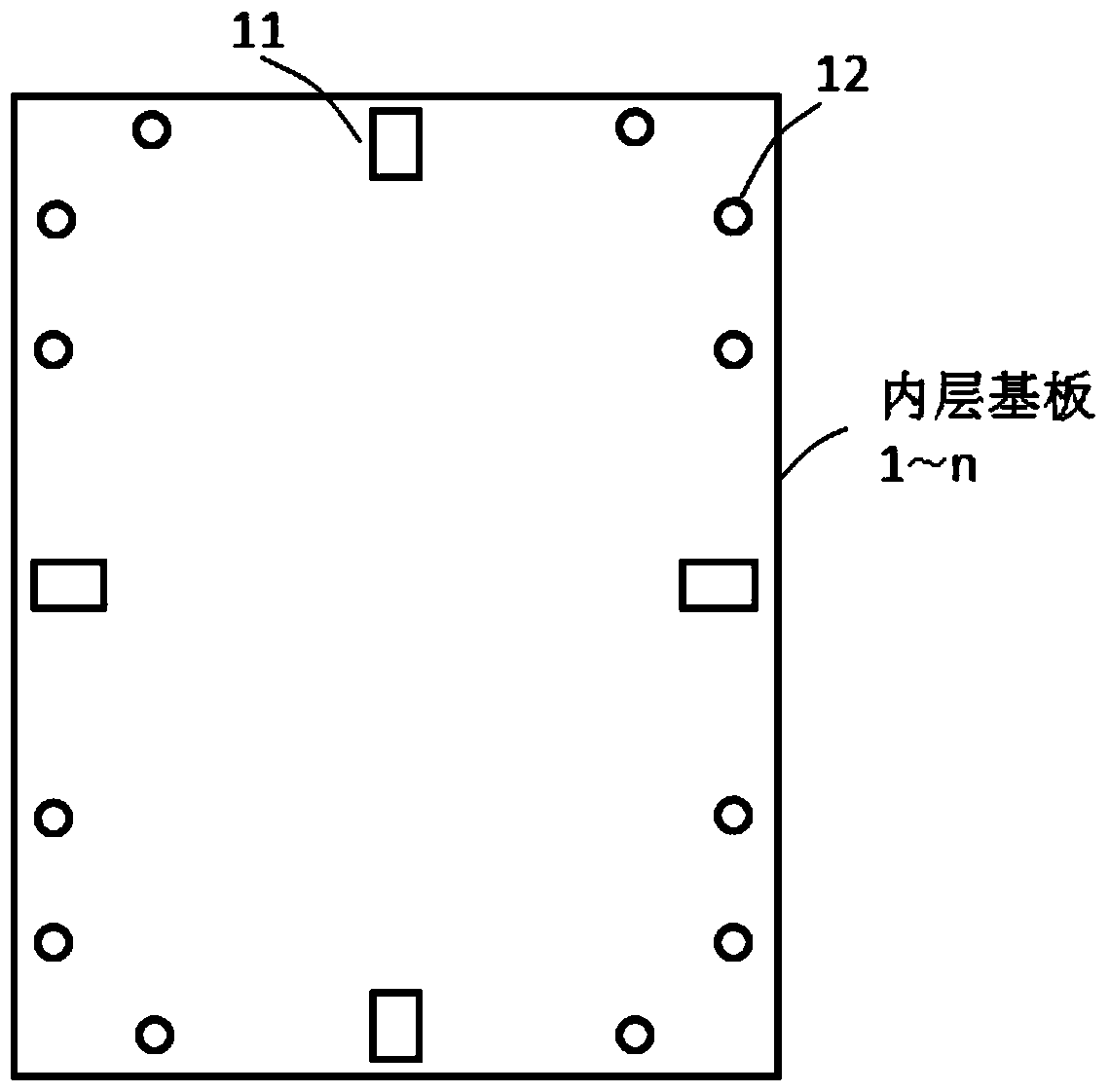 Manufacturing method of line card type printed circuit board with super large size and high alignment of layers