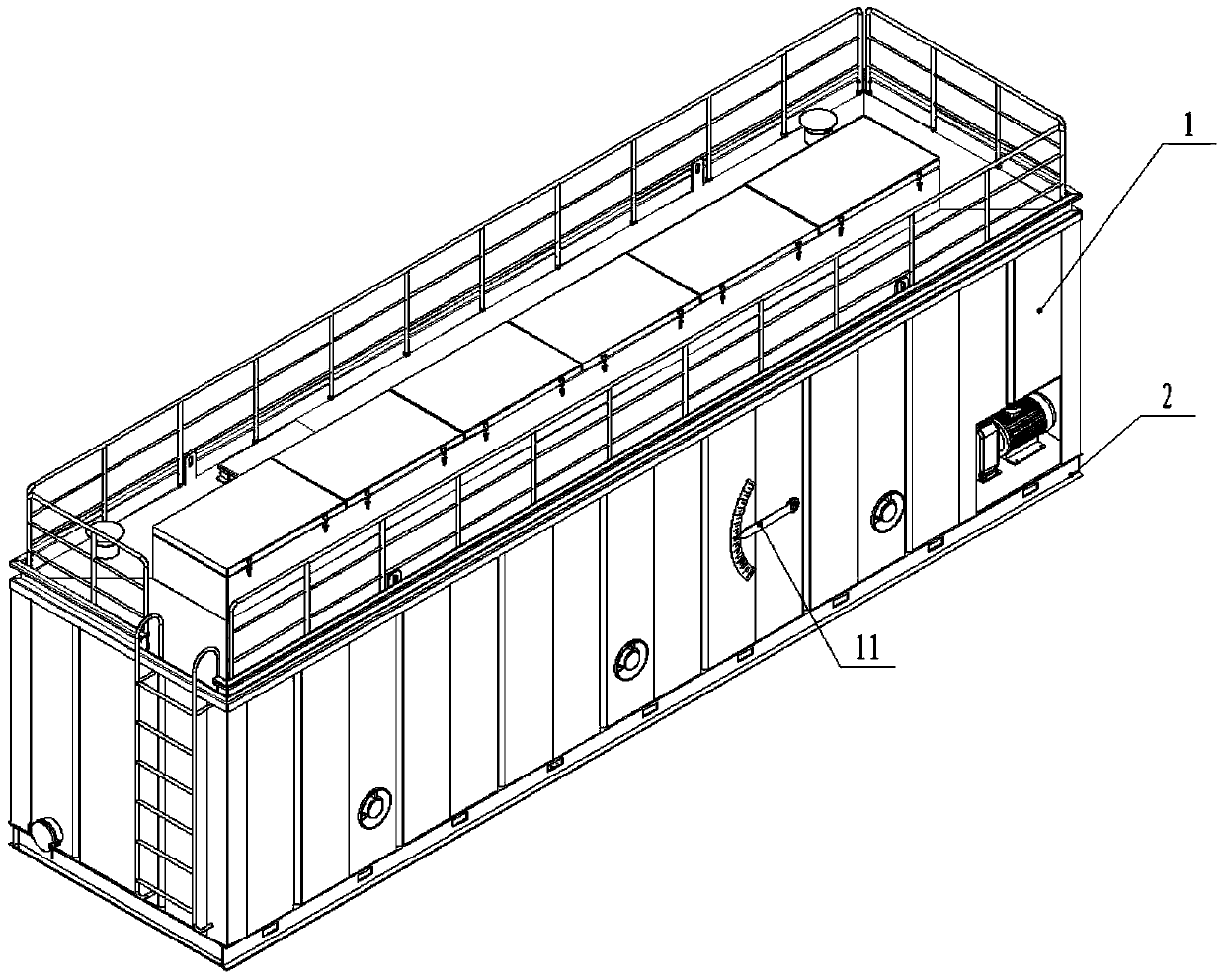 Skid-mounted oil well ten-closure one-separation recycling device