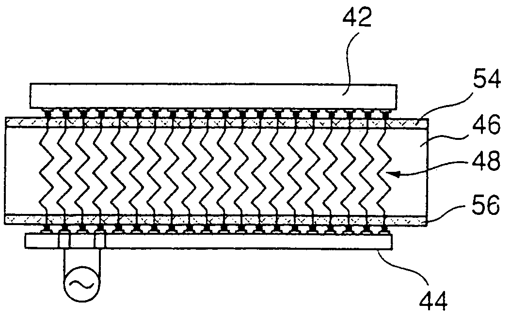 Contactor having contact electrodes of metal springs embedded in a plate-like structure