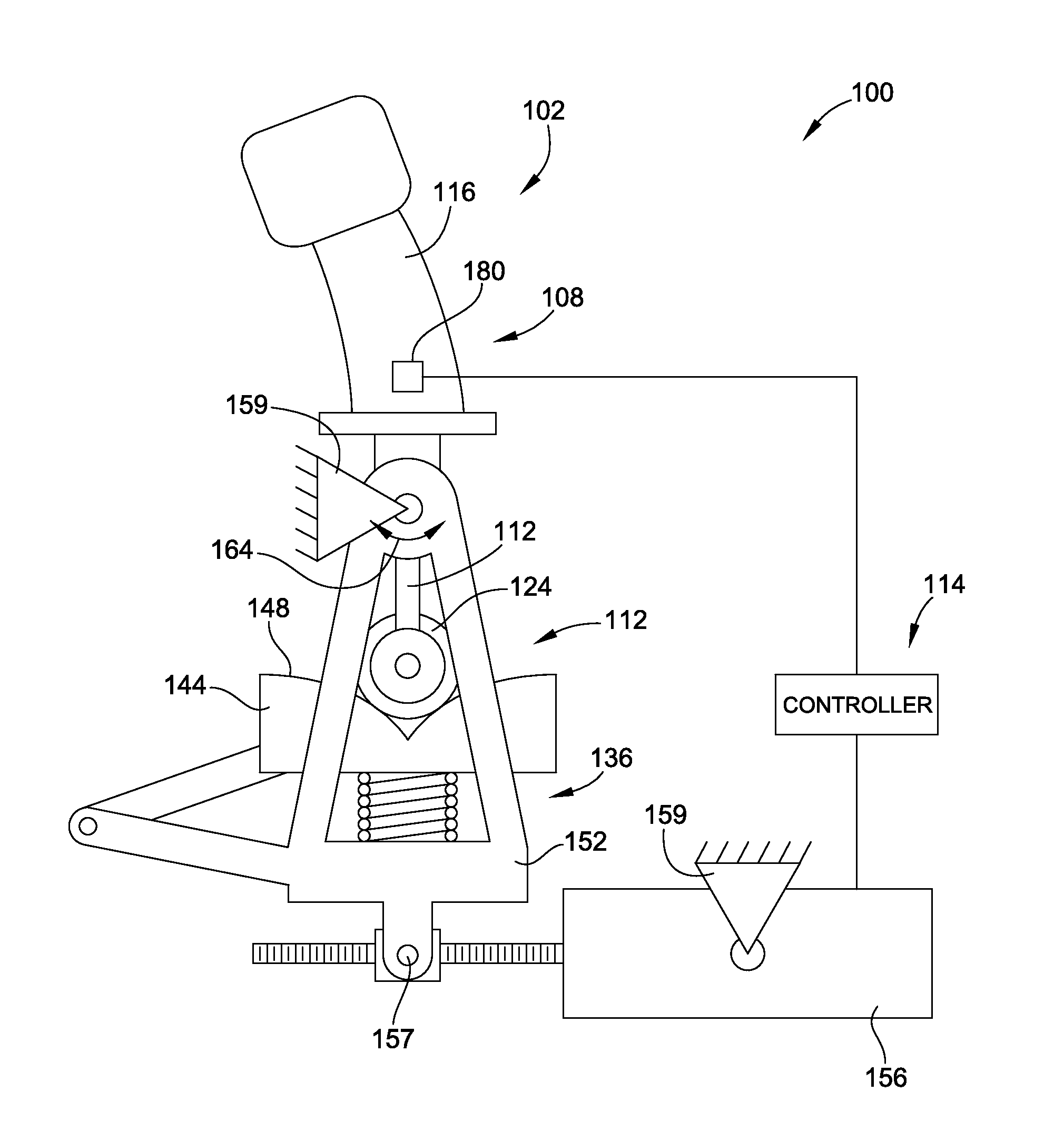 Fail-passive variable gradient control stick drive system