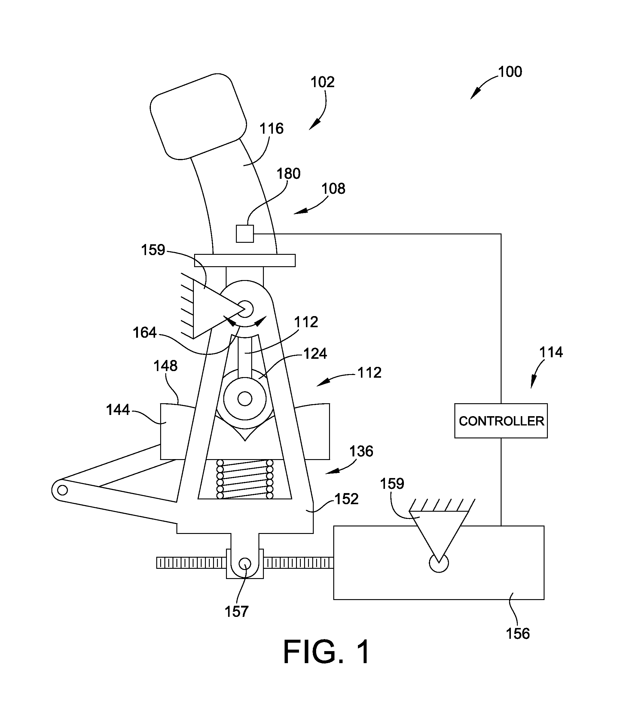 Fail-passive variable gradient control stick drive system