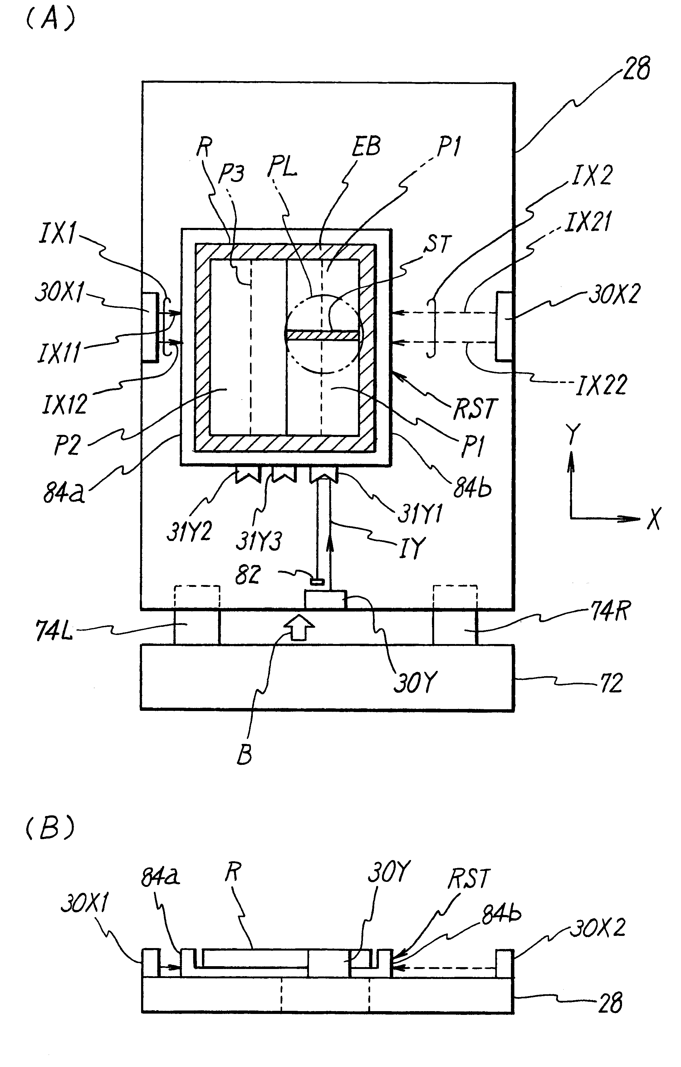 Stage apparatus, scanning type exposure apparatus, and device produced with the same