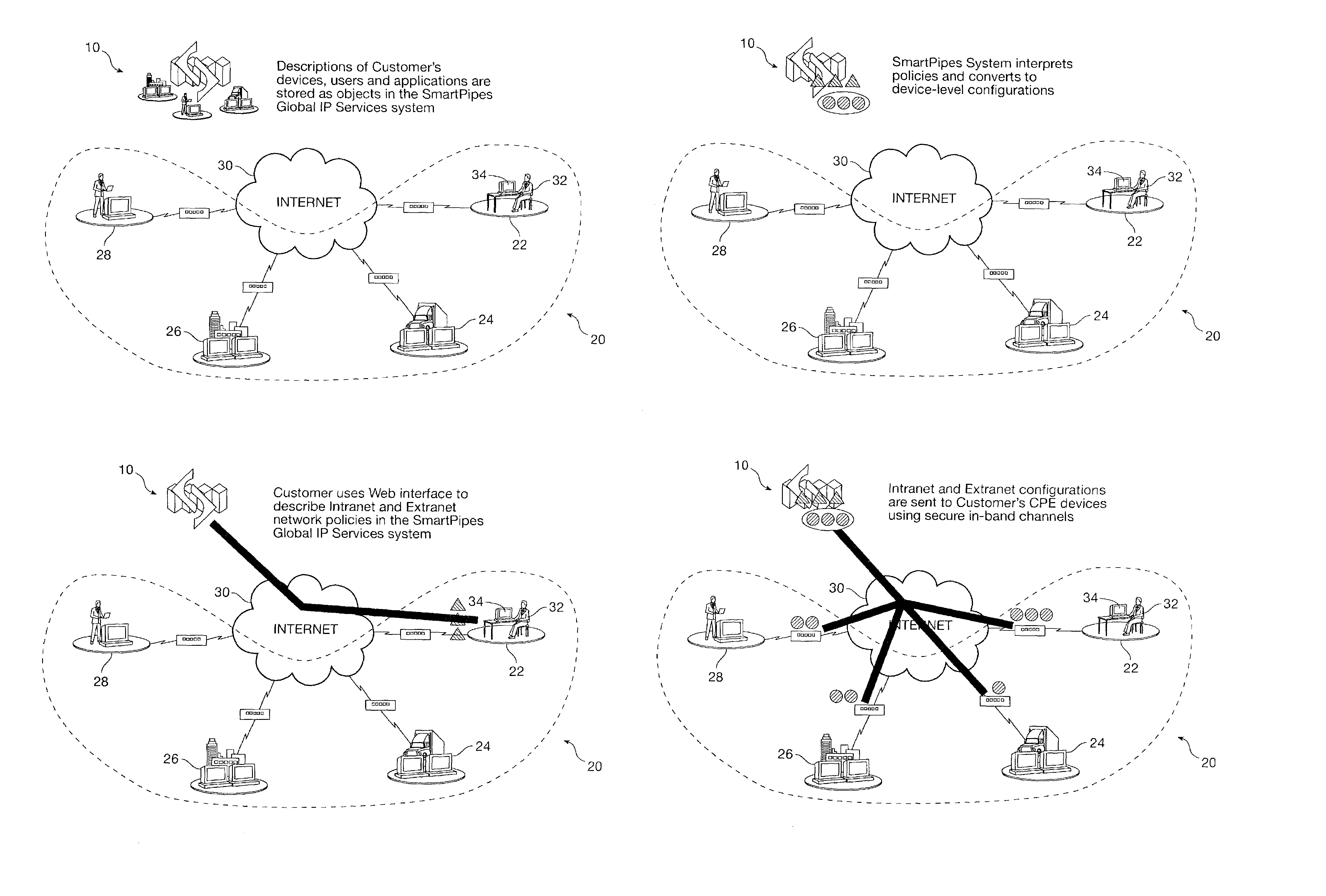 Policy engine for modular generation of policy for a flat, per-device database