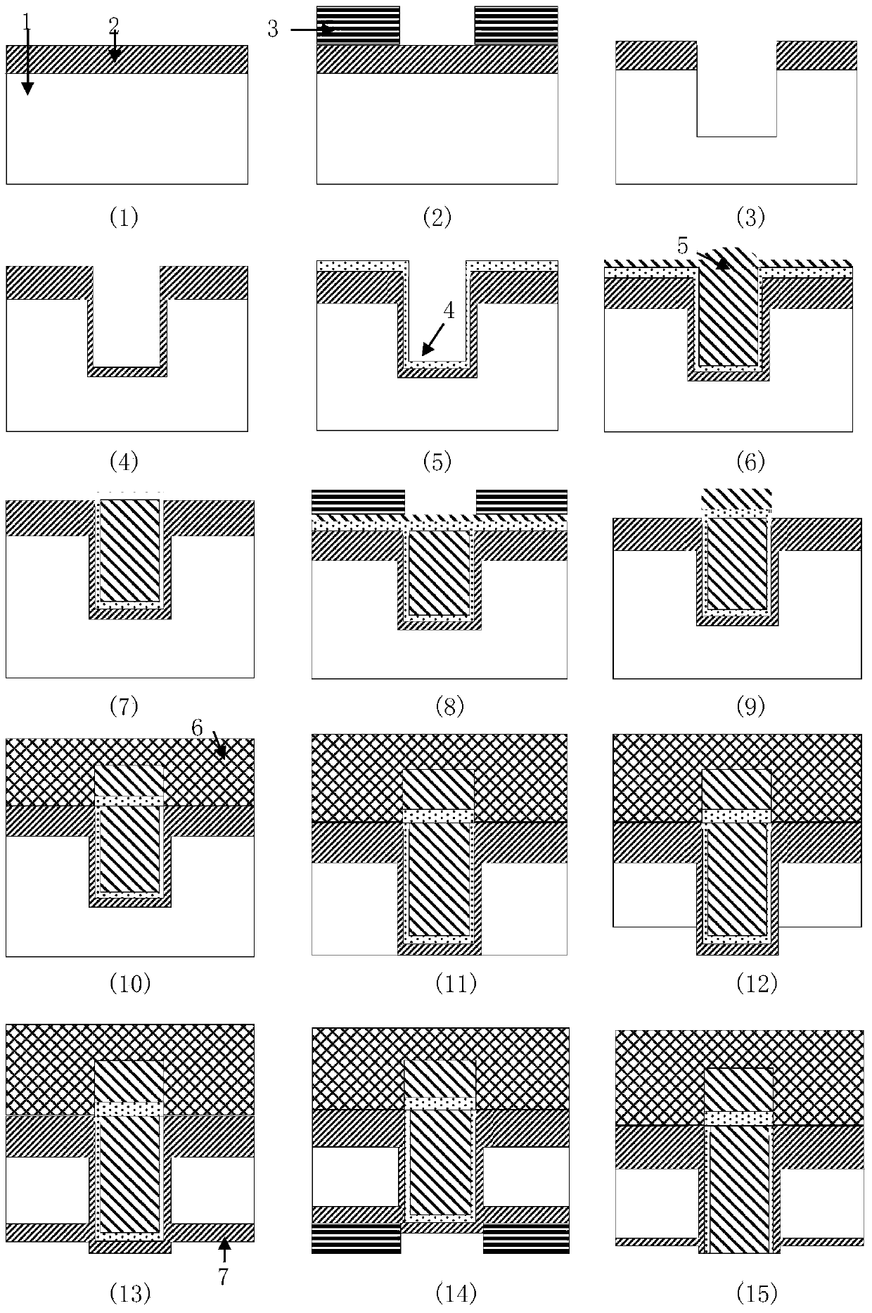 Fabrication method of three-dimensional capacitively coupled interconnect structure based on through-silicon capacitor