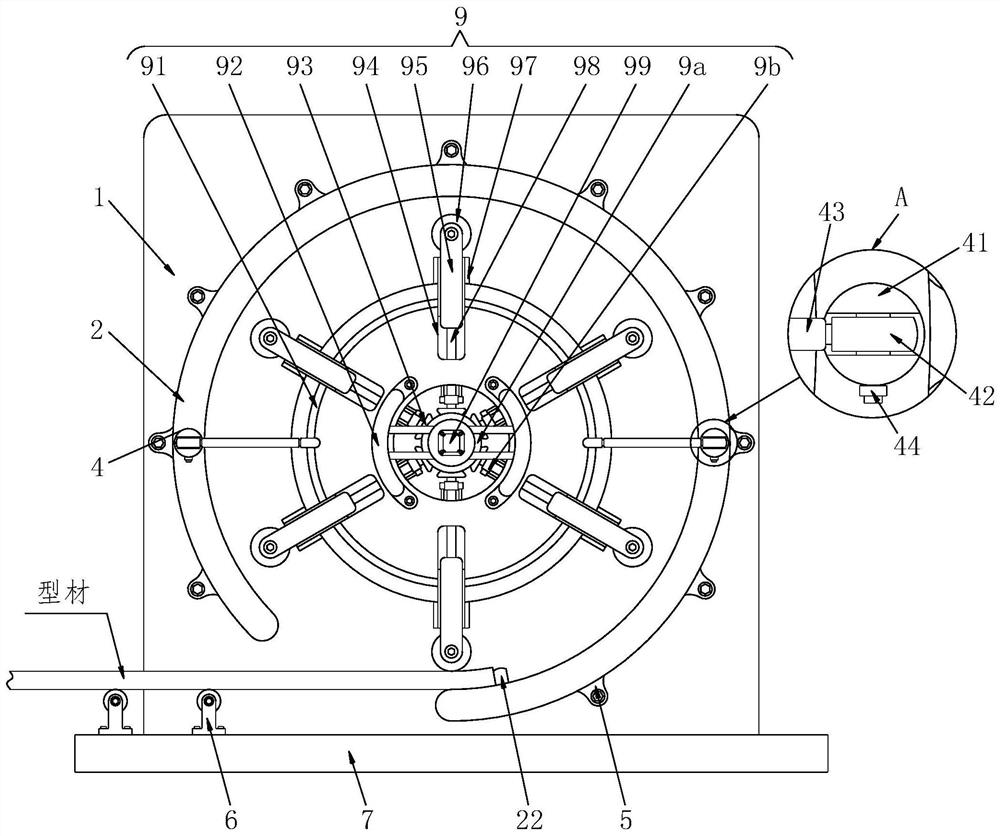 A kind of round bending machine for processing steel structure profile and processing round bending method