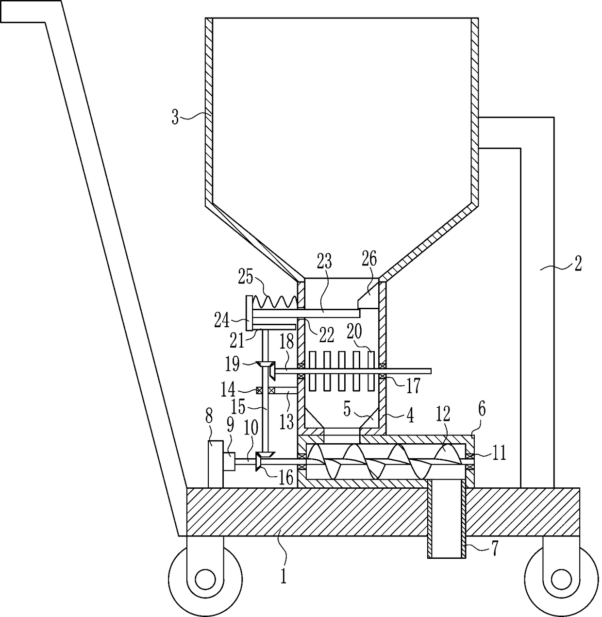 Lime setting-out device for road construction