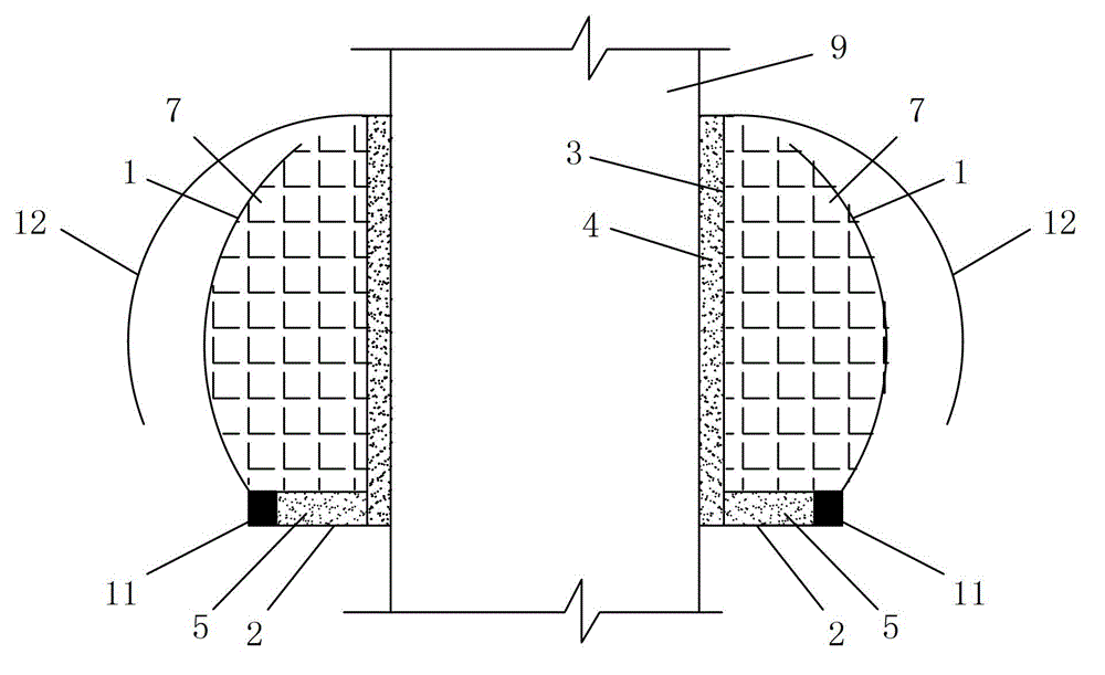 Built-in air bag type anti-collision device based on prestressed reinforcement