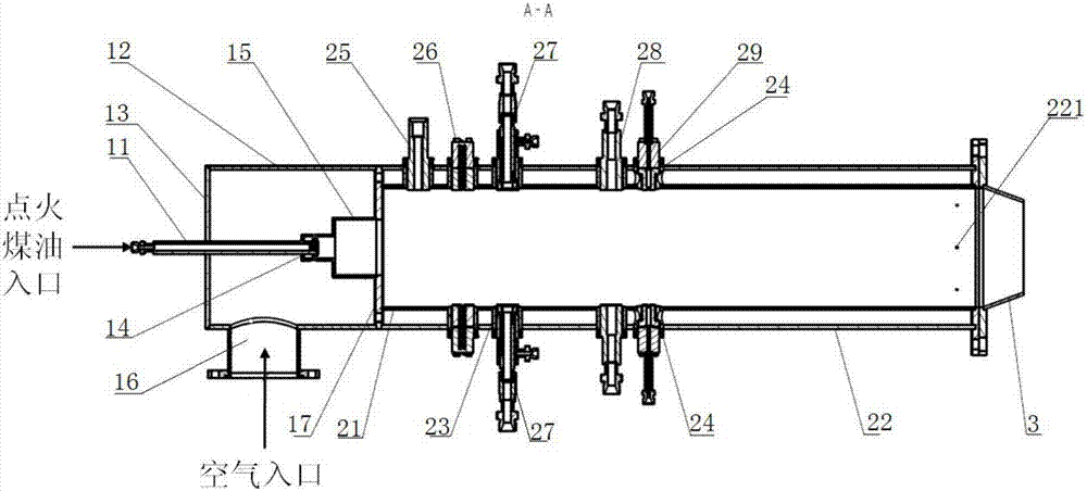 Combustor for treating waste gas and waste liquid of dinitrogen tetroxide and hydrazine propellants and control method