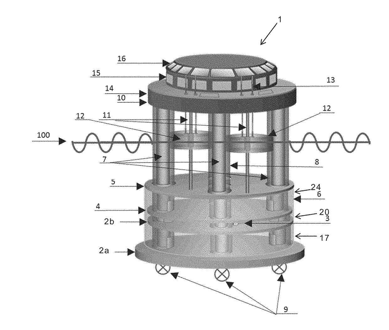 Floating wave energy conversion island platforms