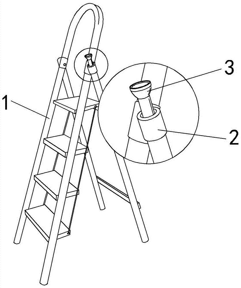 Ladder with electric torch