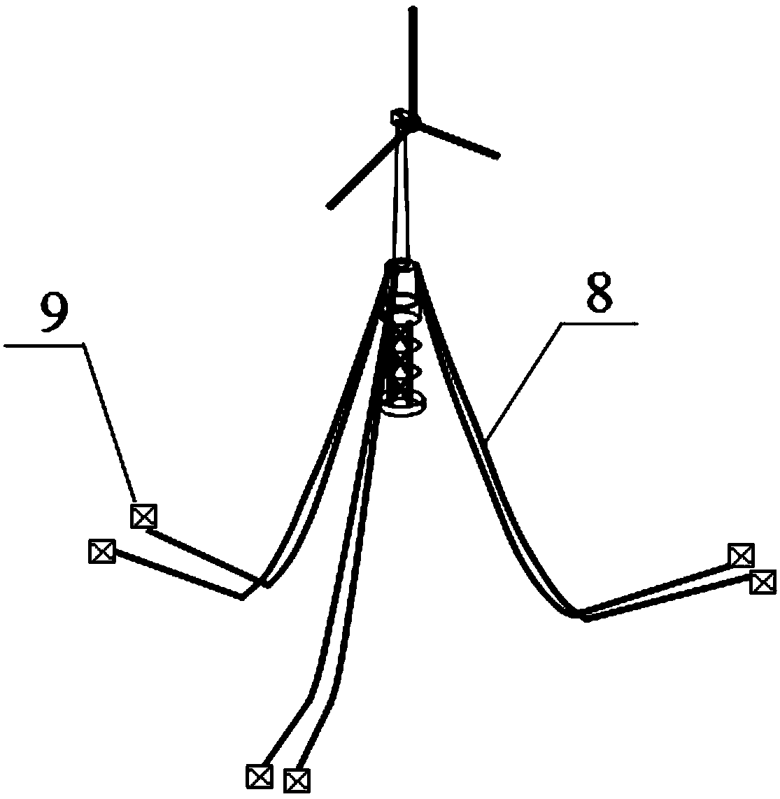 Spar type 5MW marine floating wind power generation platform