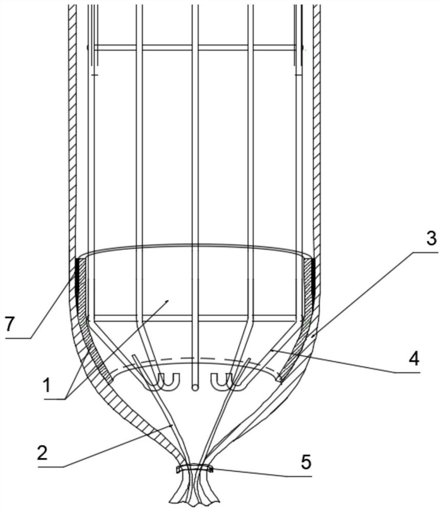 Binding bag bottom dust removal filter bag with protection structure