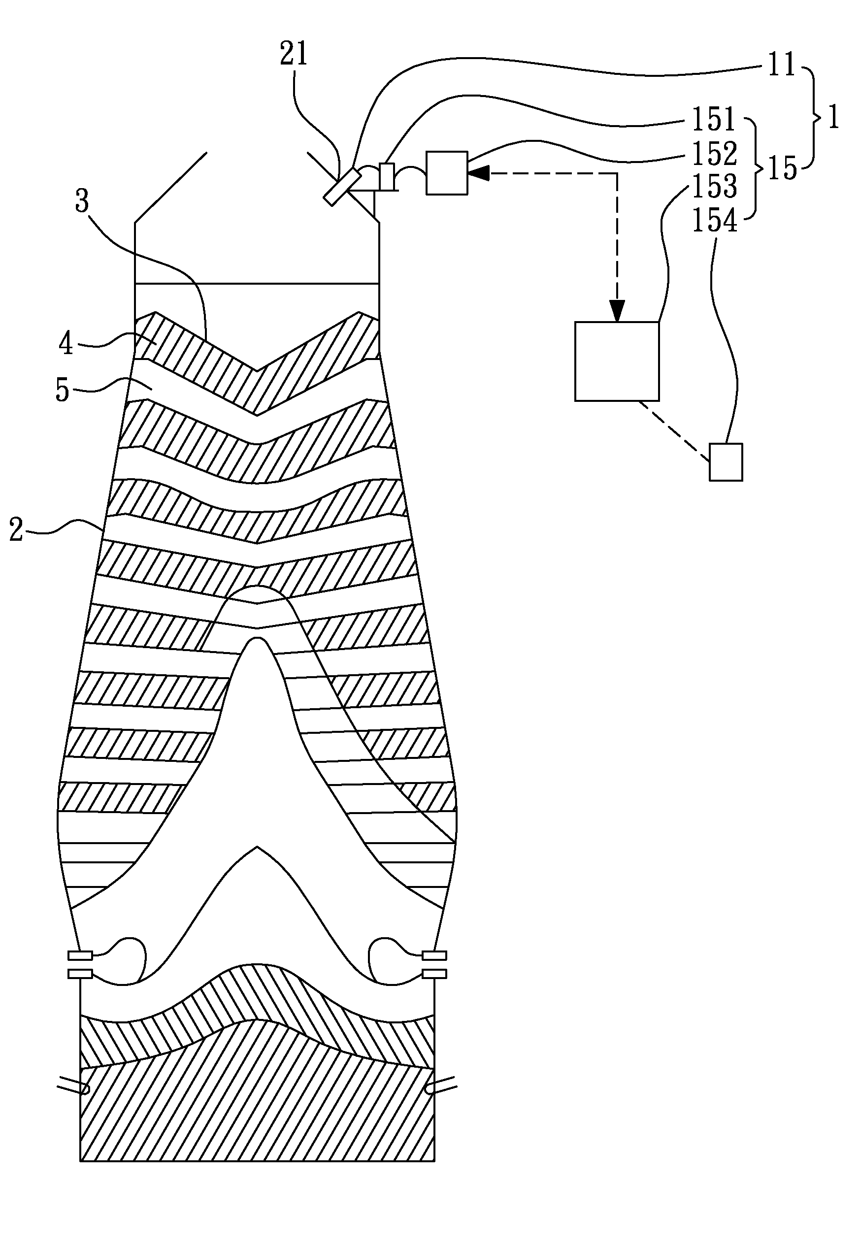 Resident measurement system for charge level of blast furnace