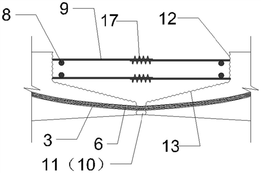 Bridge deck rabbet wet joint connecting structure and construction method thereof