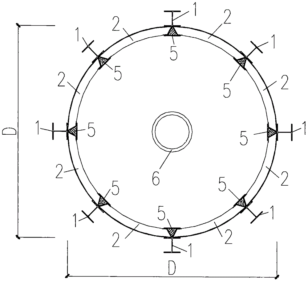 Steel-plate-externally-covered assembled round underground barn with prefabricated caulking strips