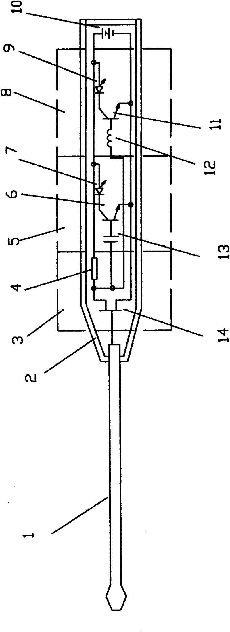 Electric test pen capable of judging alternating current and direct current