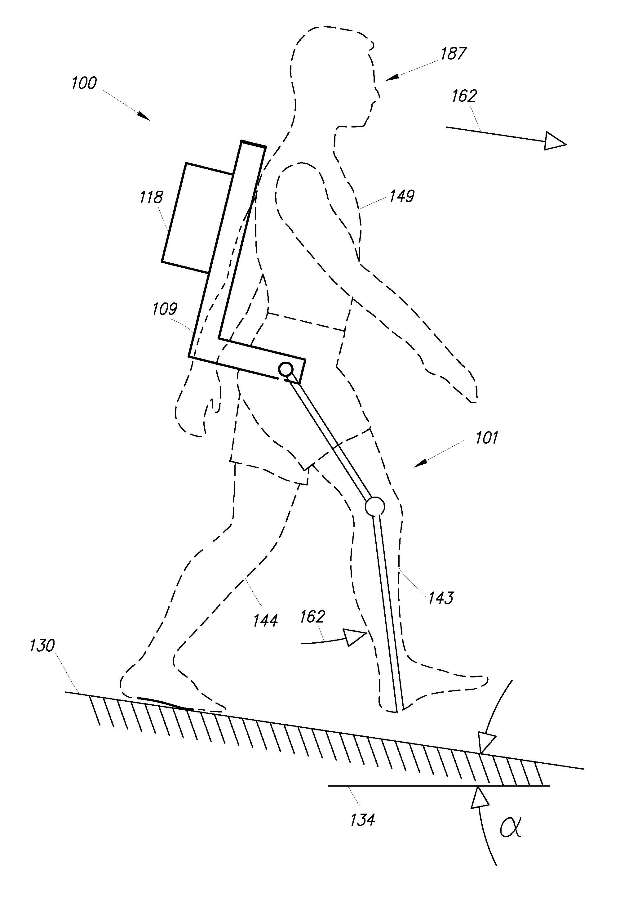 Exoskeleton and method for controlling a swing leg of the exoskeleton