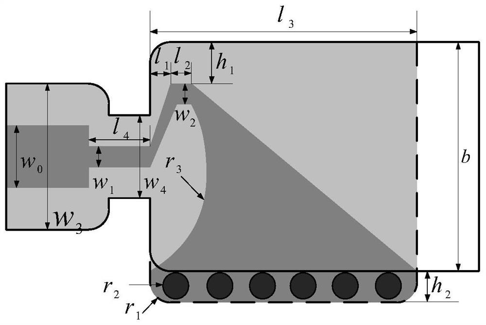 A small size ka-band broadband end-fed waveguide microstrip conversion structure