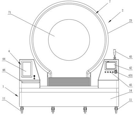 Aircraft cylinder body detection machine