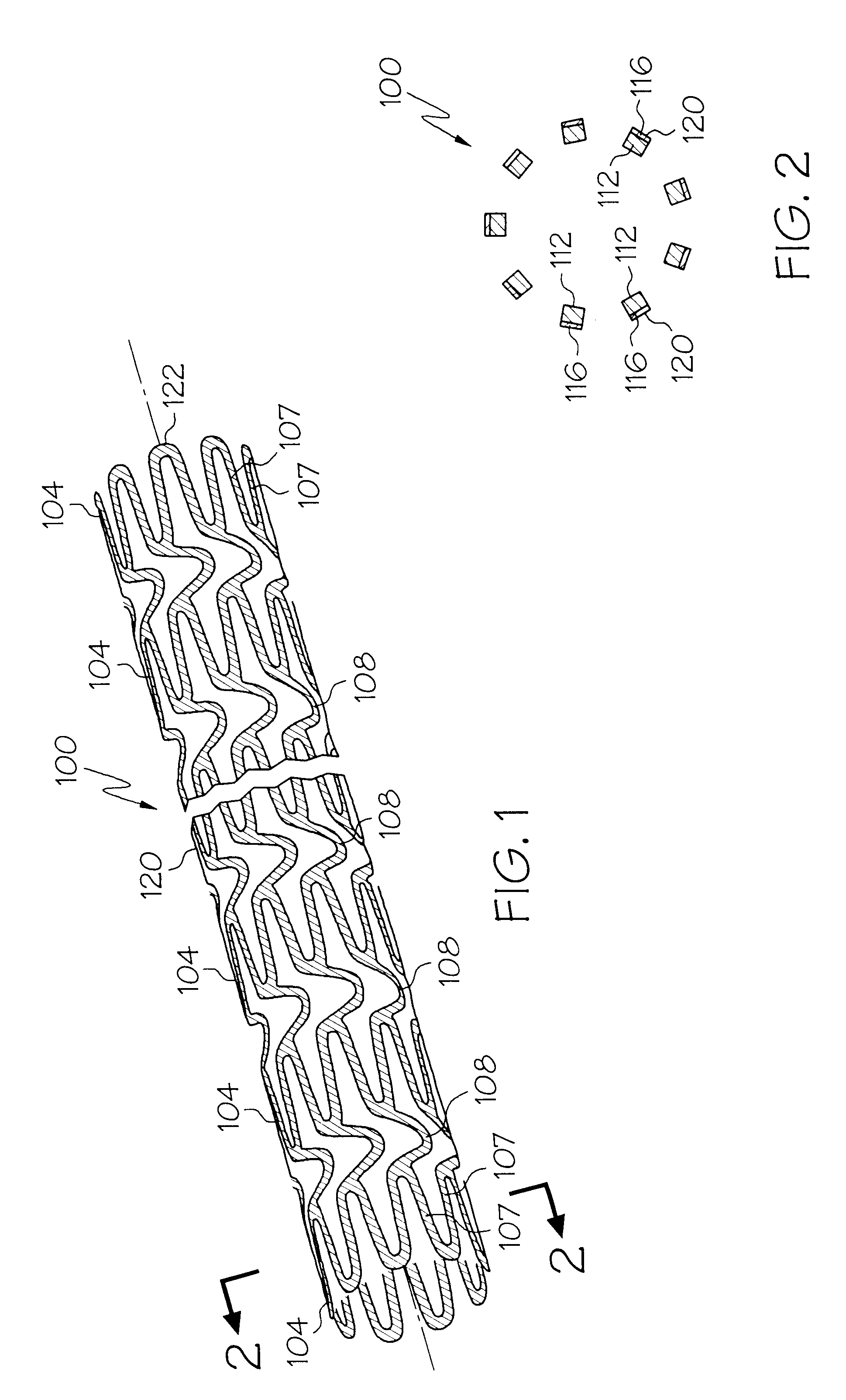 Monolayer modification to gold coated stents to reduce adsorption of protein