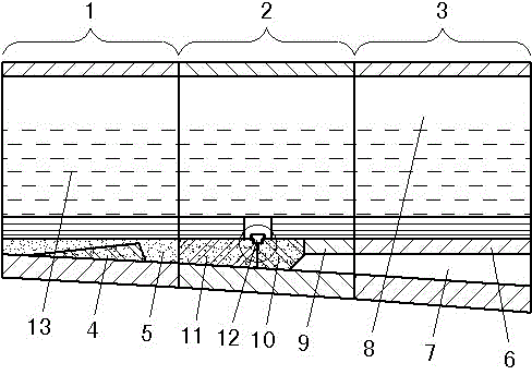 Connection method and structure for variable-section continuous rigid frame aqueducts