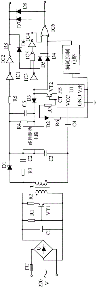 LED logic gate control system based on loss suppression