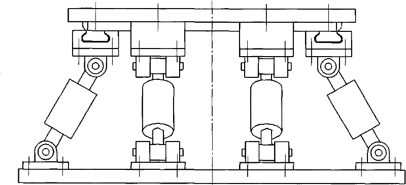 Triaxial vibration-decreasing/vibration-isolating platform of hammer crusher