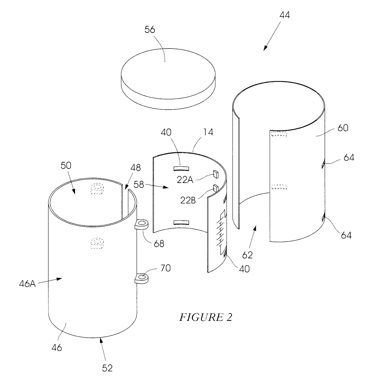 Booster comprising a printed electronic circuit