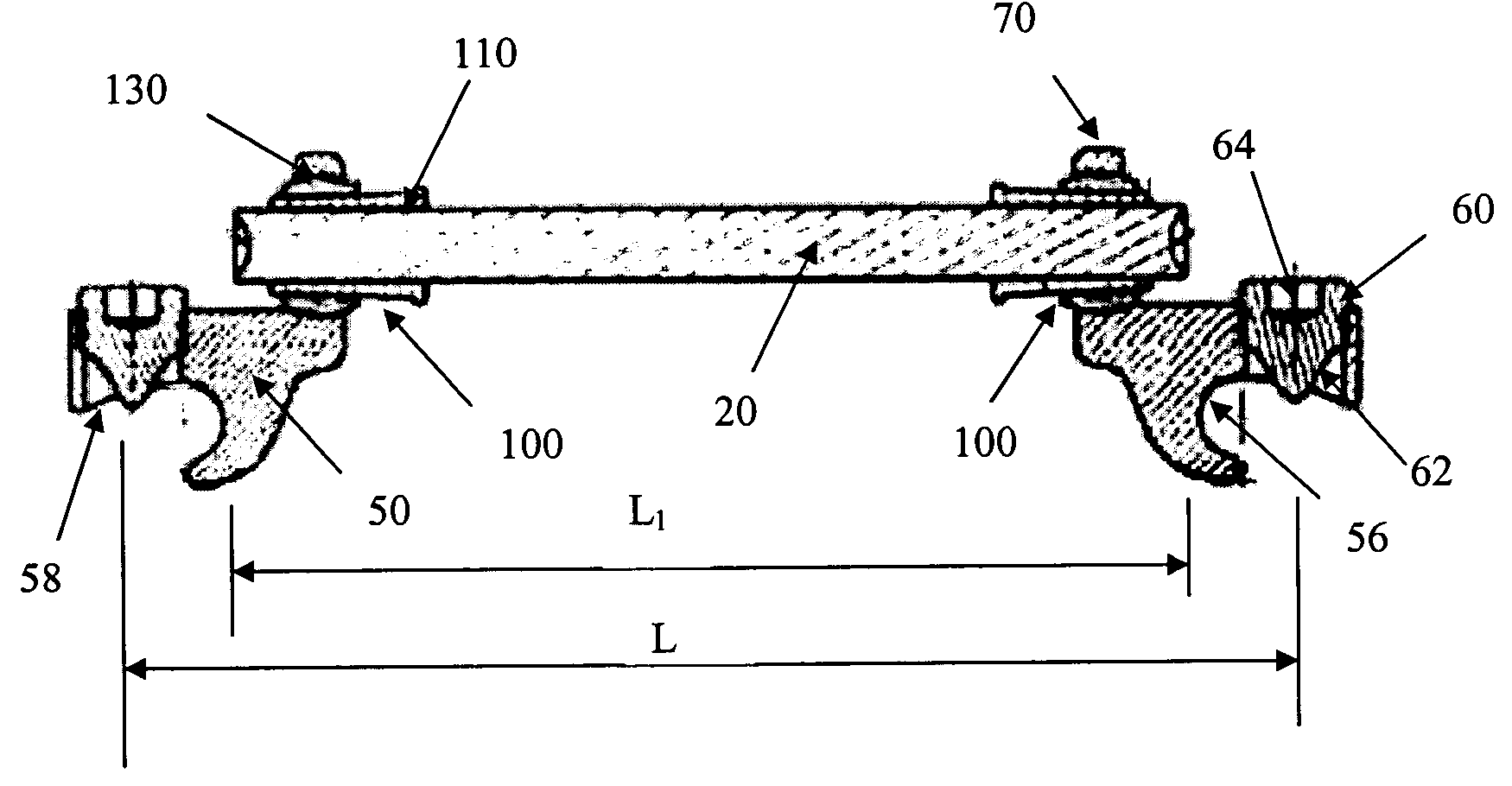 Linking transconnector for coupling spinal rods