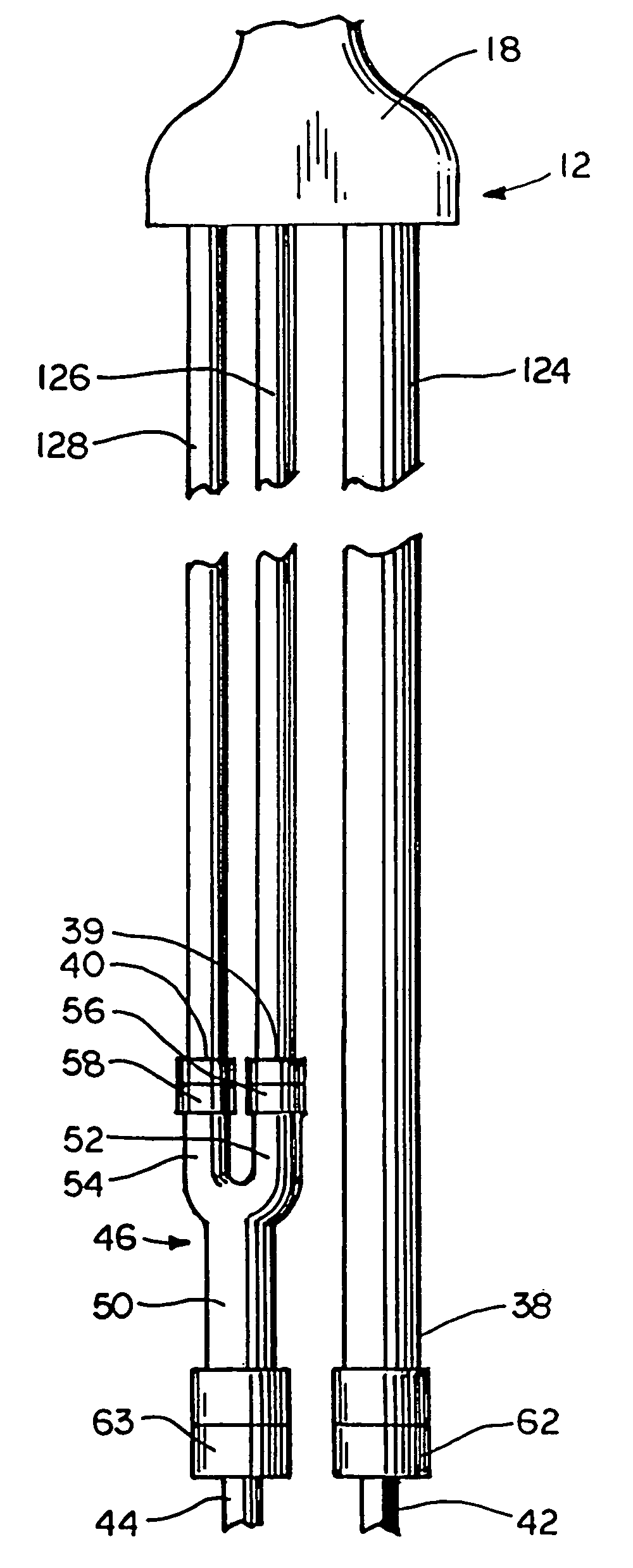 Multi-lumen catheter system used in a blood treatment process