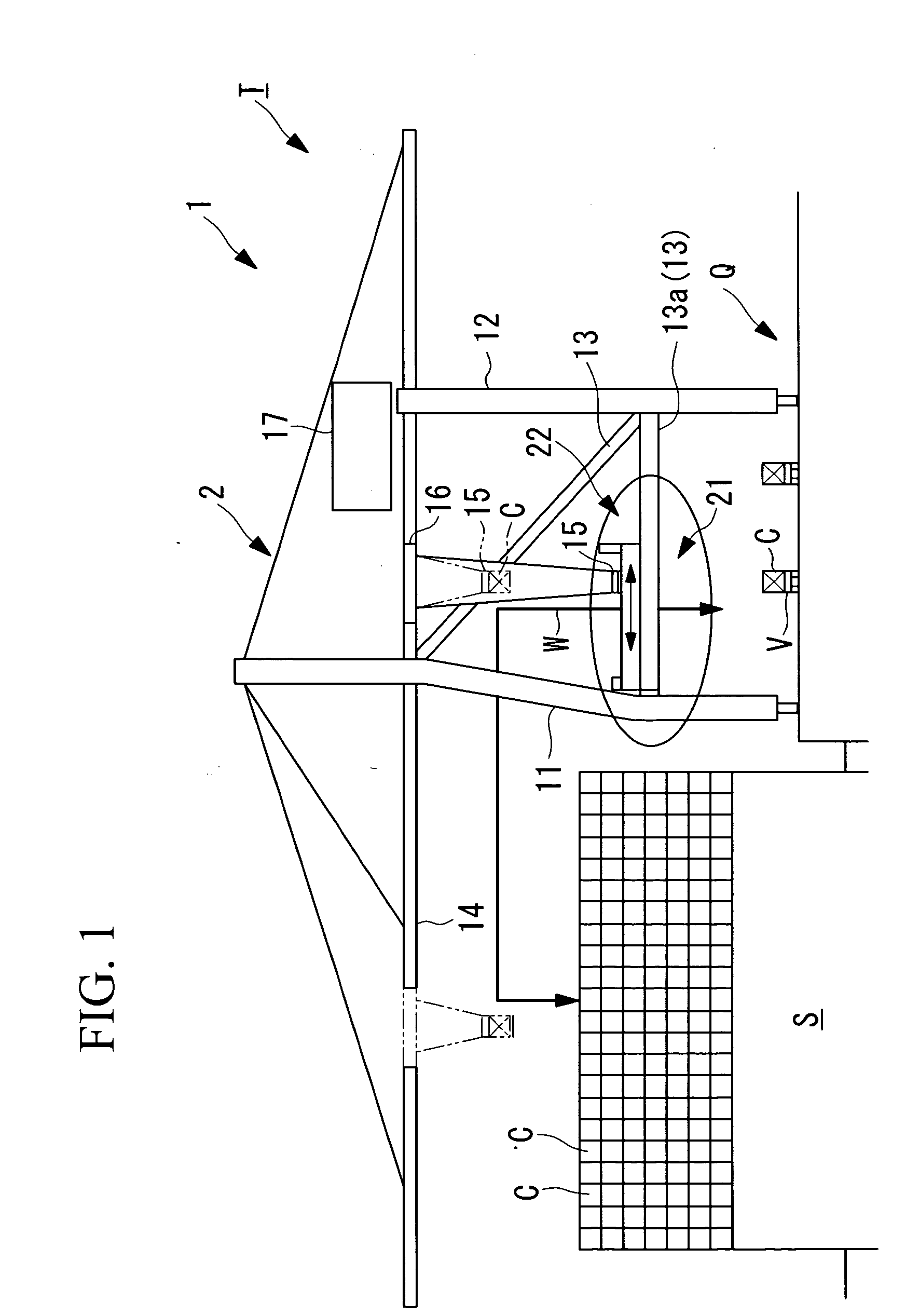 Crane equipped with inspection device