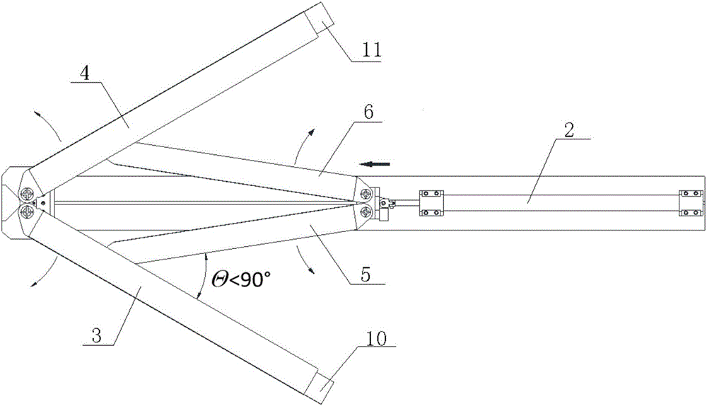 Foldable wing extensible in wingspan