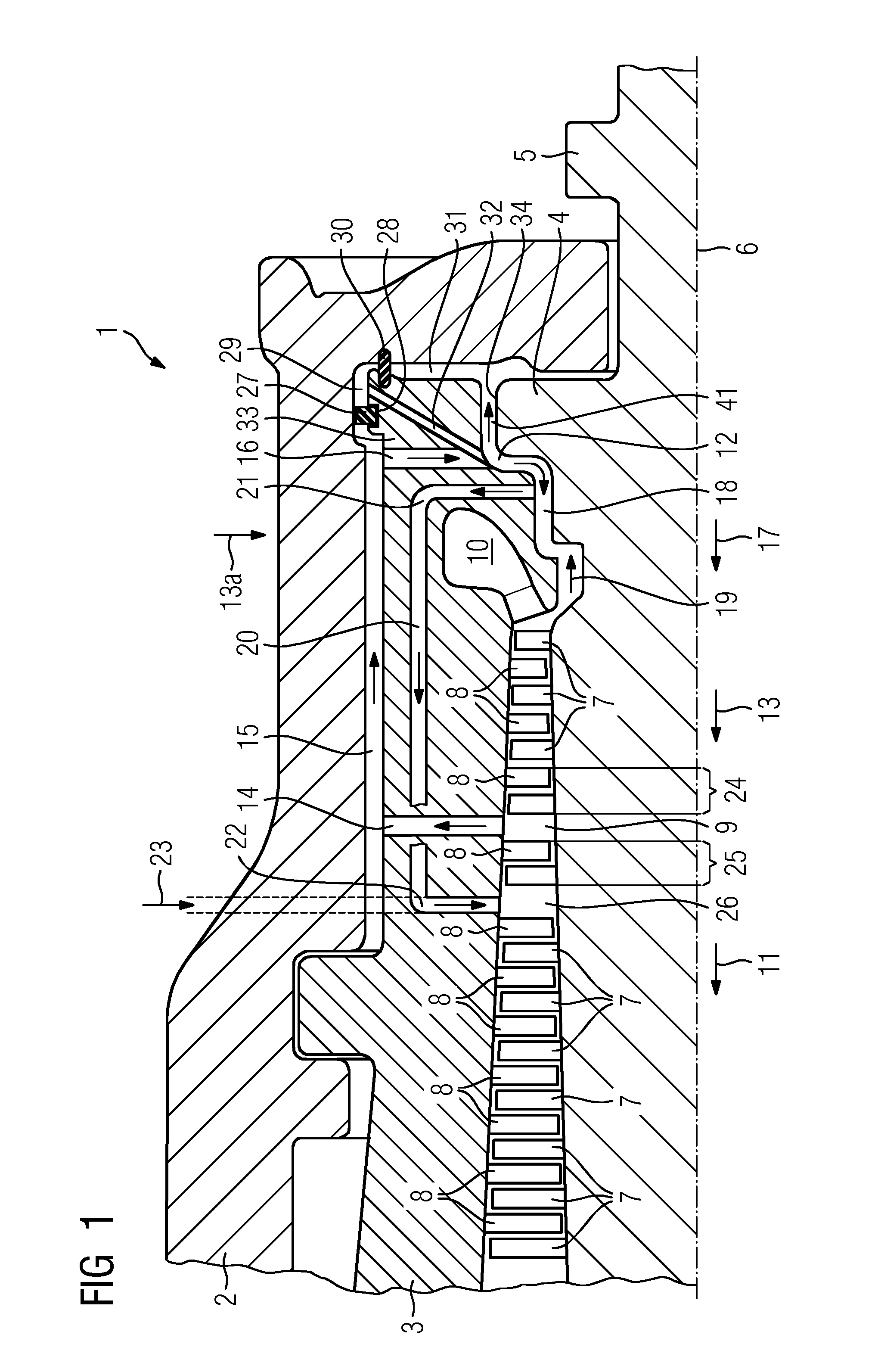 Steam turbine comprising a thrust balance piston