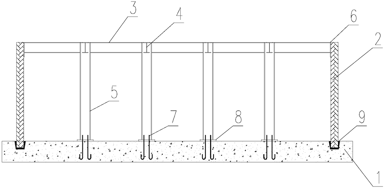 Overall-prefabricated main transformer foundation and oil pit structure used for indoor substation