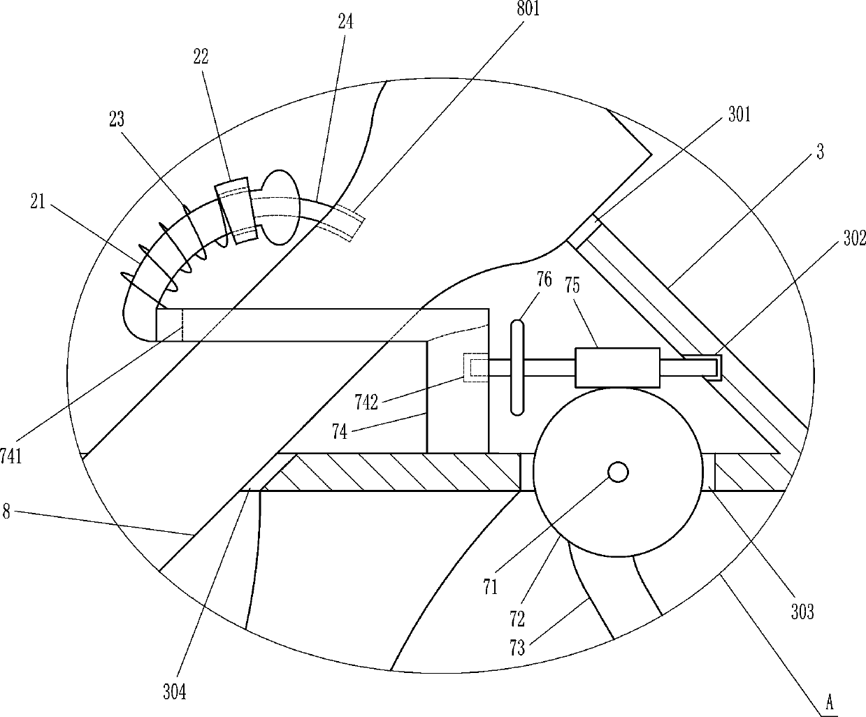 Clamping device for oil cup of extractor hood