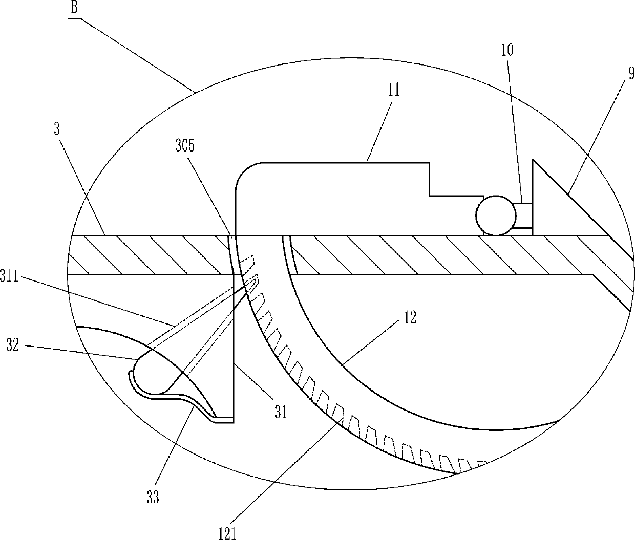 Clamping device for oil cup of extractor hood