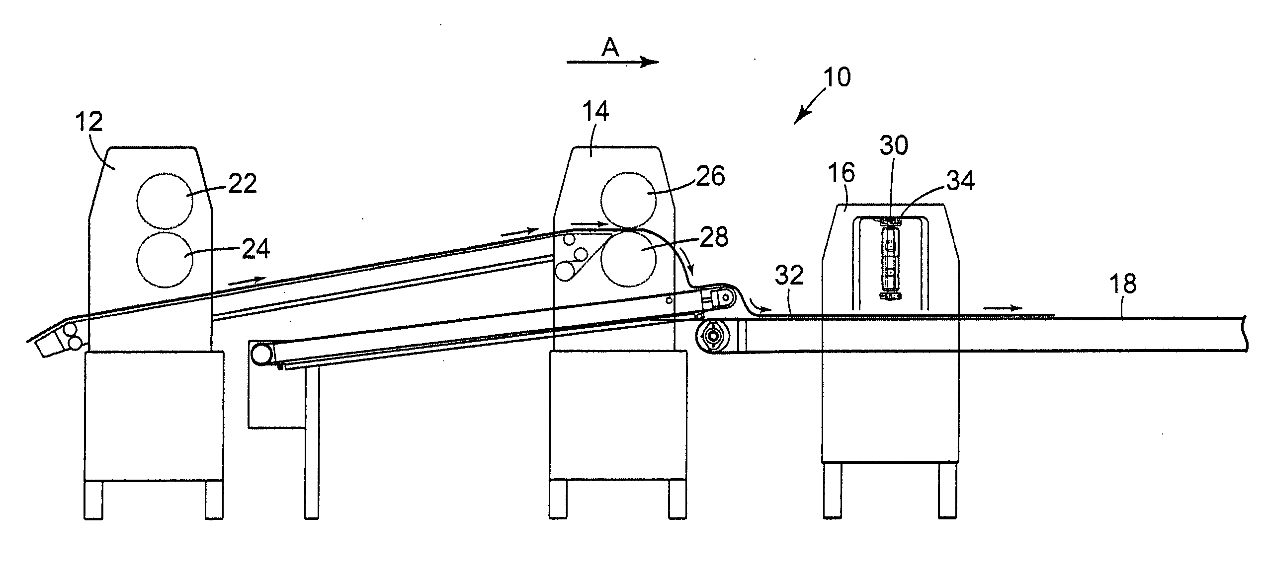 Method and apparatus for cutting dough with nested pattern cutters