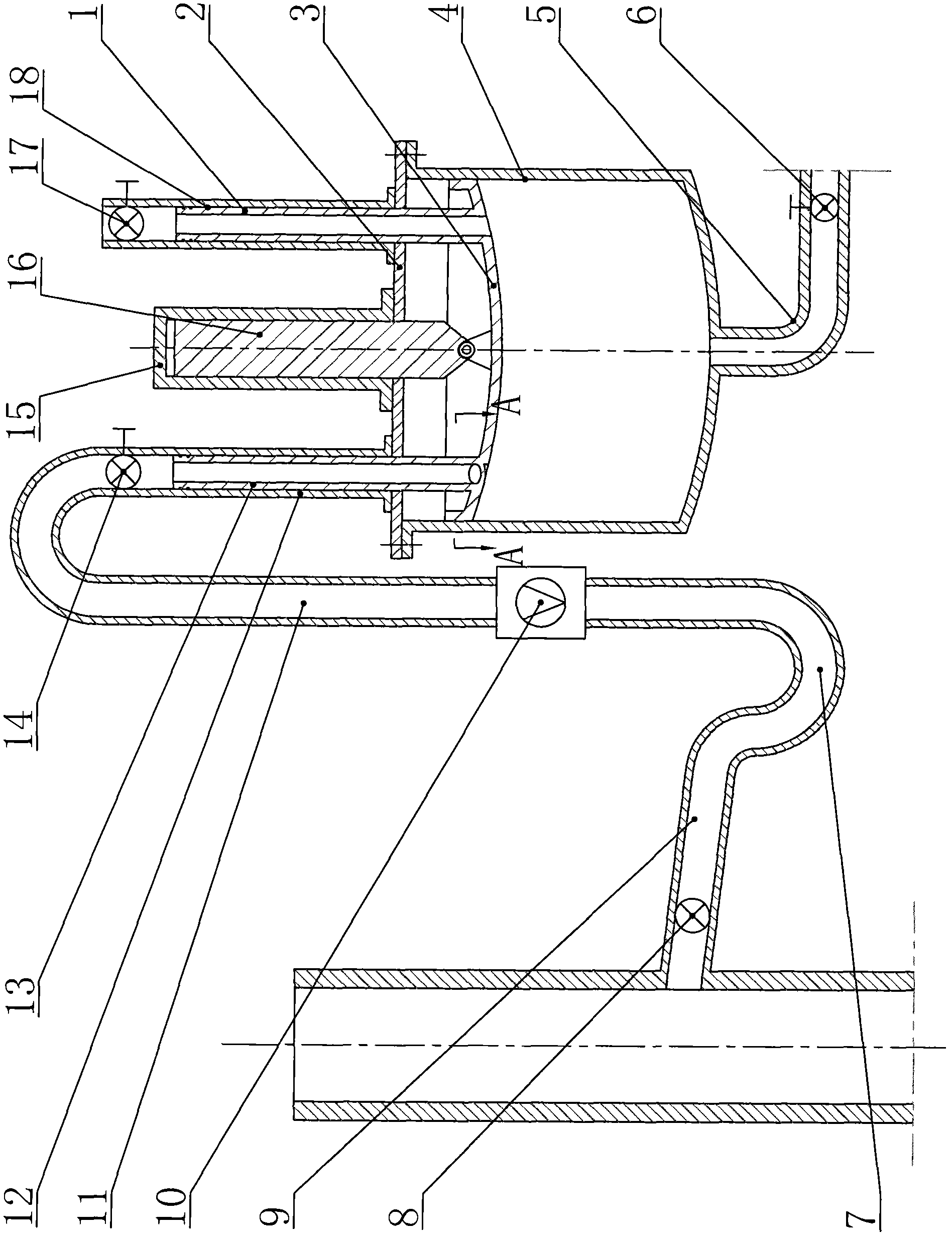 Automatic emptying and swabbing measuring tank