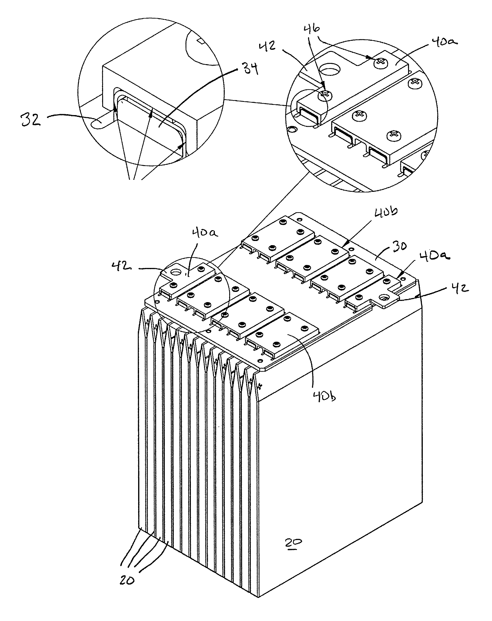 Battery busing scheme