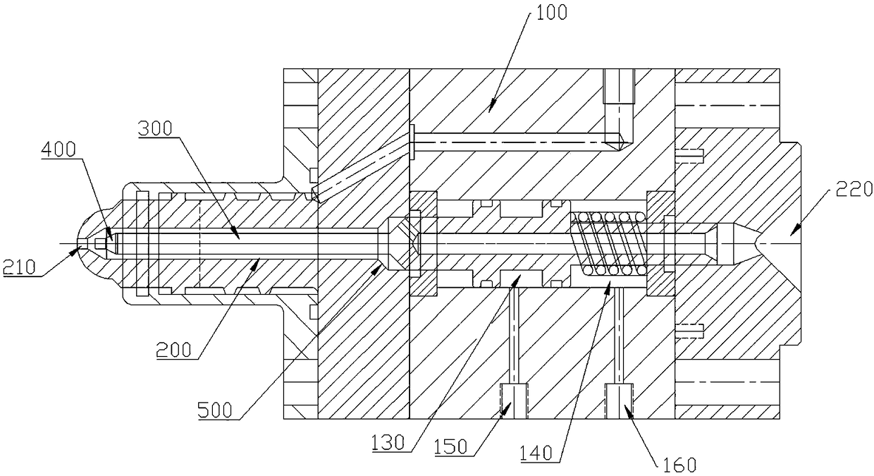 Quick interception liquid pneumatic jet nozzle