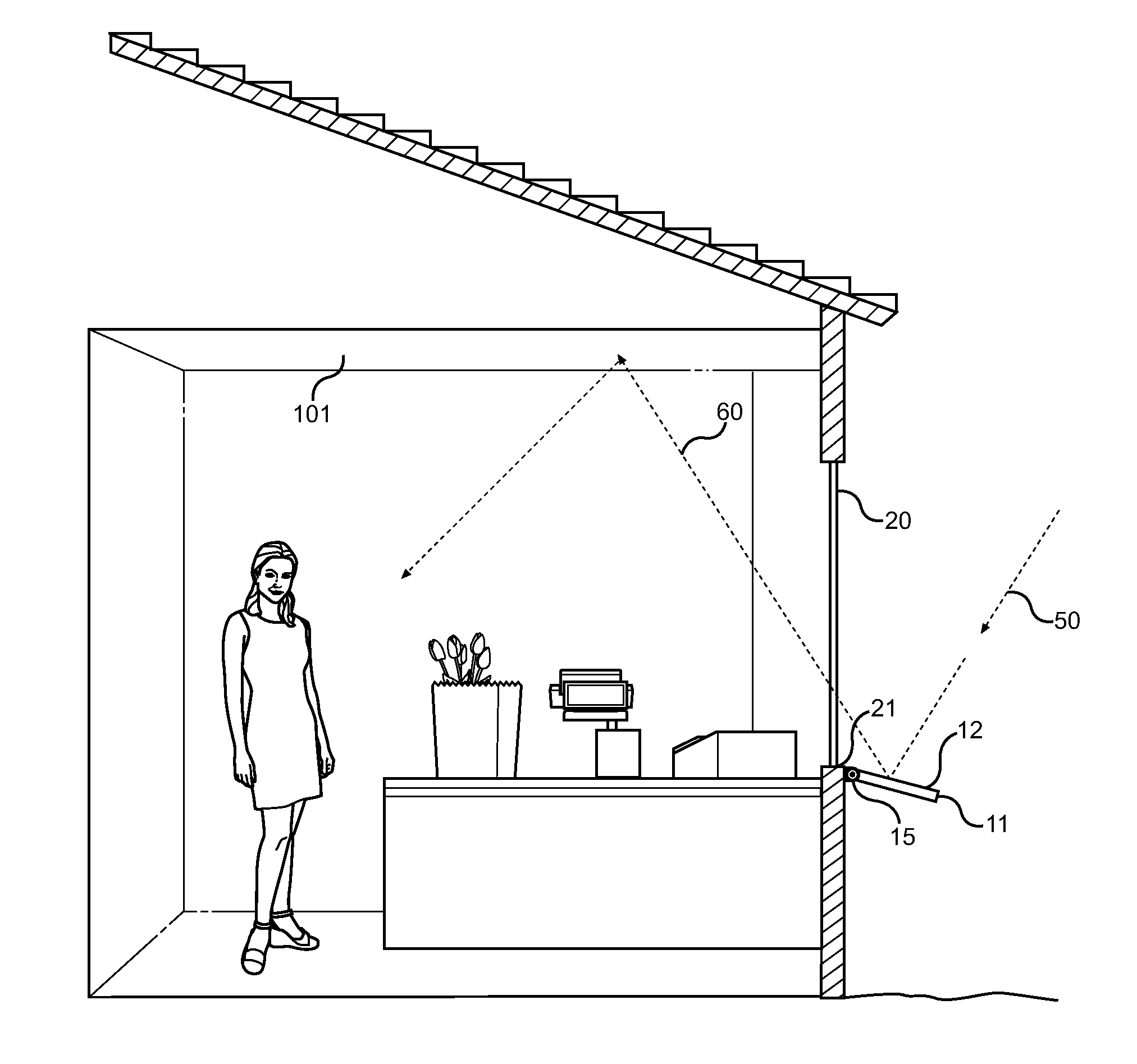 Daylight harvesting shelf and method of improving interior natural light