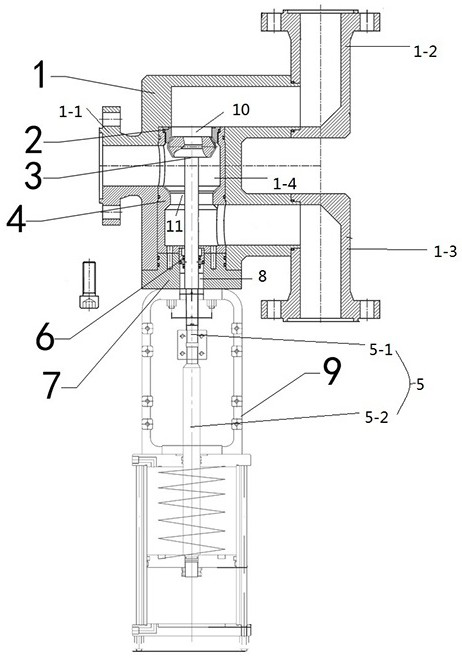 Medium-high pressure natural gas flow path switching device and using method