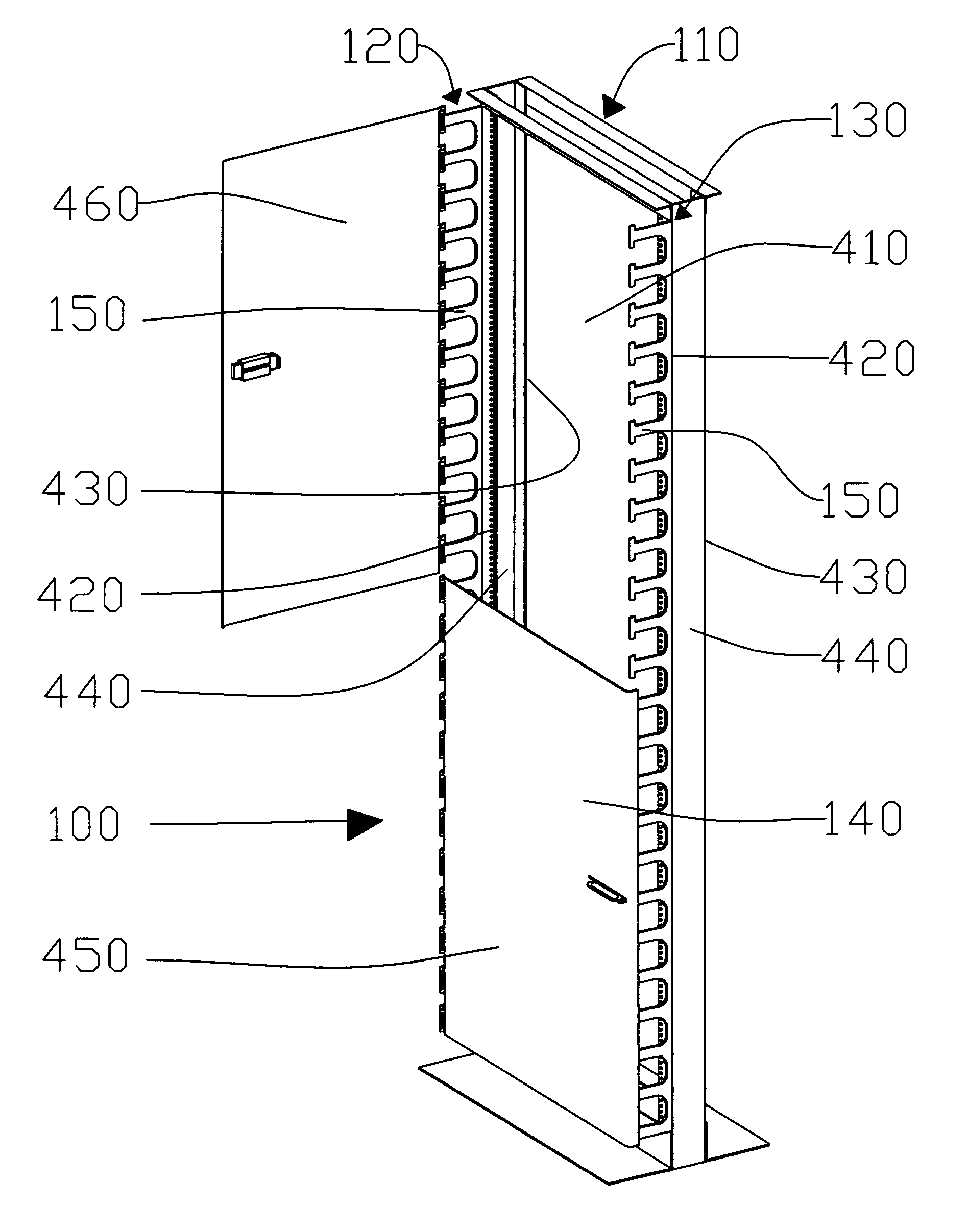 Secure equipment rack door assembly