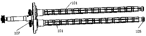 Four-axis swing arm shaft changing mechanism