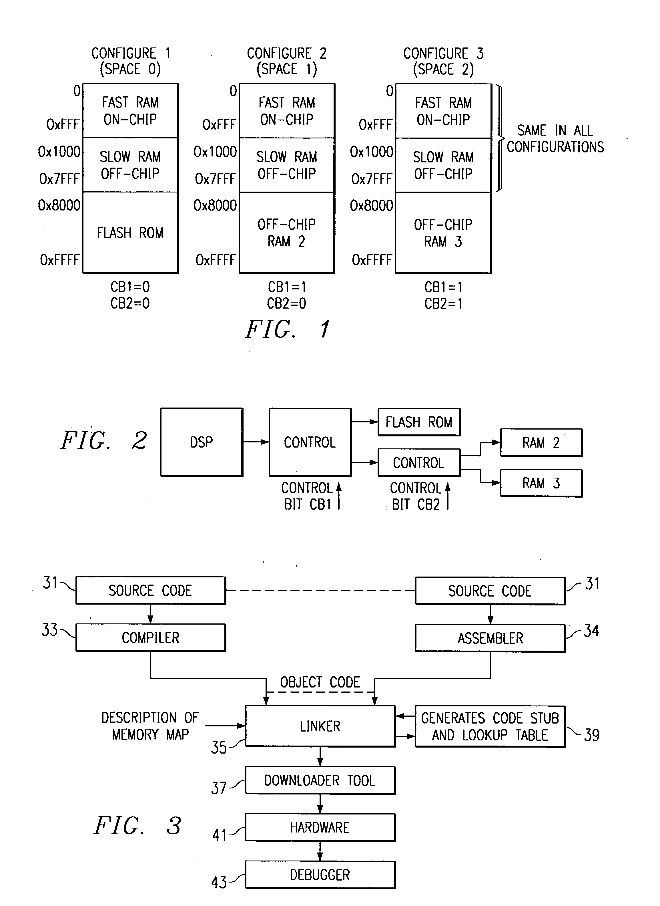 Linking of applications into devices having overlays and shadow memories