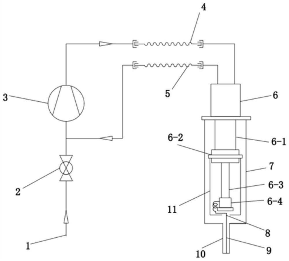 Low-temperature gas liquefaction device