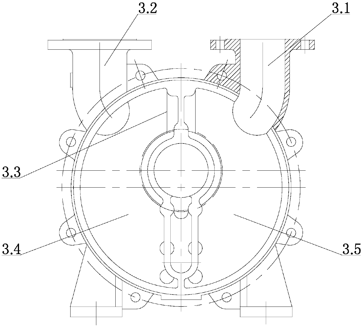 Two-stage liquid ring vacuum pump and assembling method thereof